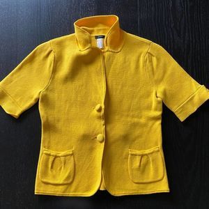 J. Crew Women's Yellow Short Sleeve Crop Jacket Top, Small (g49)